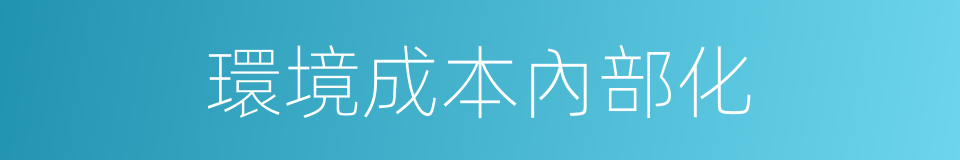 環境成本內部化的同義詞