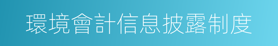 環境會計信息披露制度的同義詞