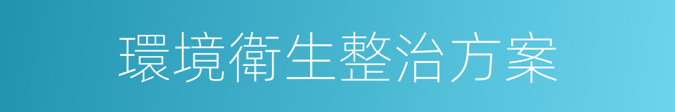 環境衛生整治方案的同義詞