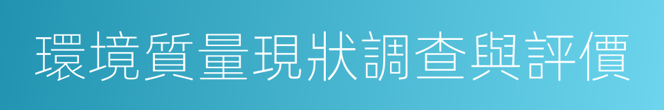 環境質量現狀調查與評價的同義詞