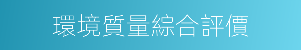 環境質量綜合評價的同義詞