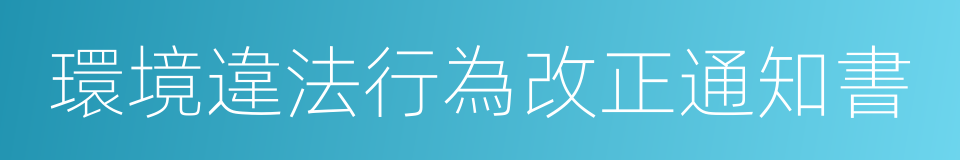 環境違法行為改正通知書的同義詞