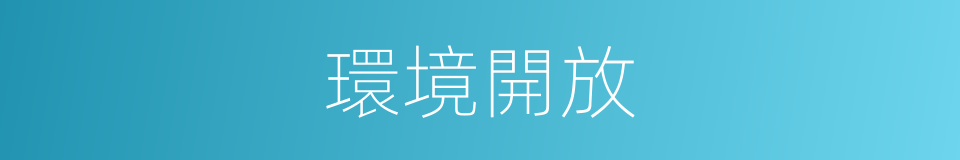 環境開放的同義詞