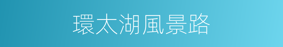 環太湖風景路的同義詞