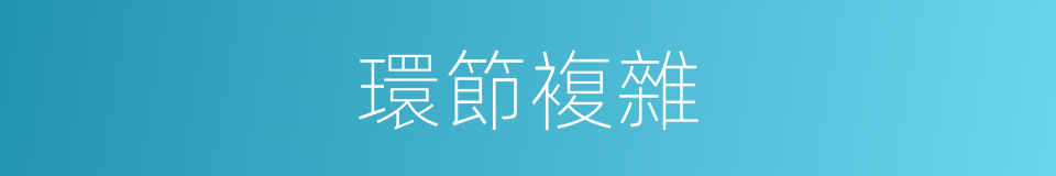 環節複雜的同義詞