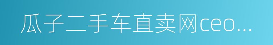 瓜子二手车直卖网ceo杨浩涌的同义词