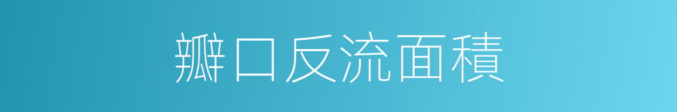 瓣口反流面積的同義詞