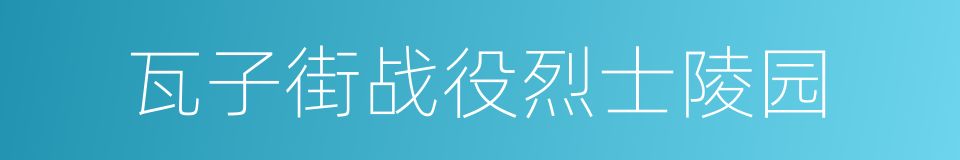 瓦子街战役烈士陵园的同义词