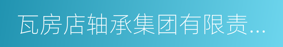 瓦房店轴承集团有限责任公司的同义词