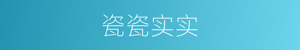 瓷瓷实实的意思