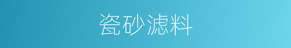 瓷砂滤料的同义词