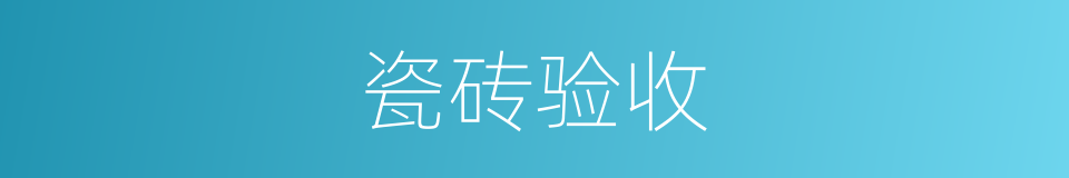 瓷砖验收的同义词