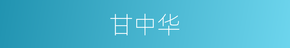 甘中华的同义词