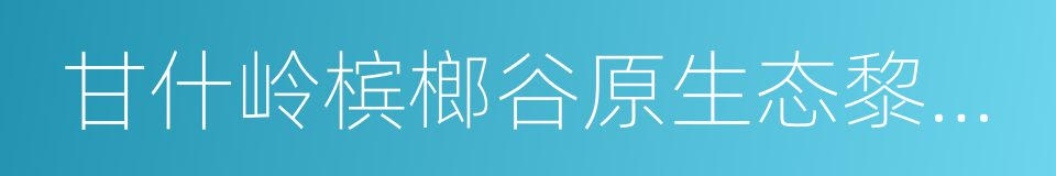 甘什岭槟榔谷原生态黎苗文化旅游区的同义词