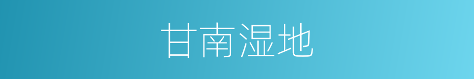 甘南湿地的同义词