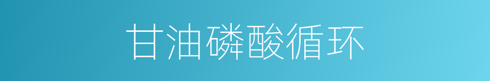 甘油磷酸循环的同义词