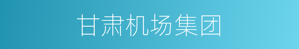 甘肃机场集团的同义词