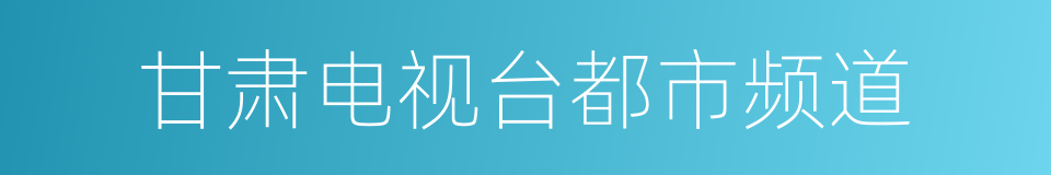 甘肃电视台都市频道的同义词