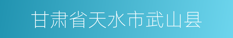 甘肃省天水市武山县的同义词