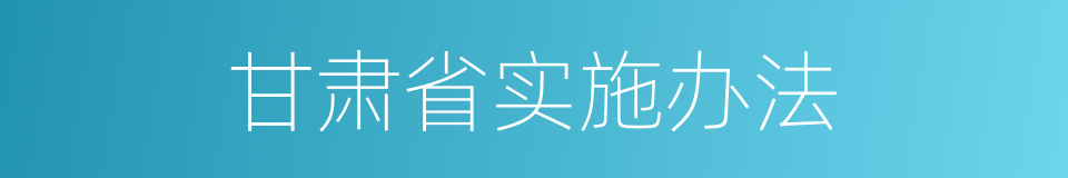 甘肃省实施办法的同义词