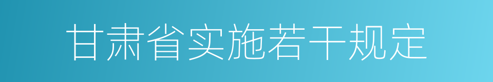 甘肃省实施若干规定的同义词