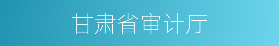 甘肃省审计厅的同义词