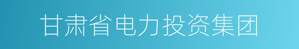 甘肃省电力投资集团的同义词