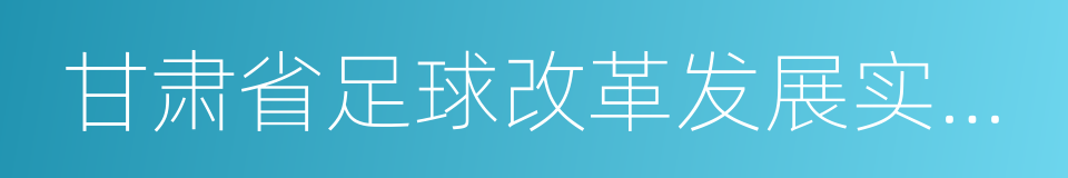 甘肃省足球改革发展实施方案的同义词