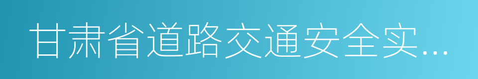 甘肃省道路交通安全实施条例的同义词