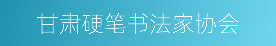 甘肃硬笔书法家协会的同义词