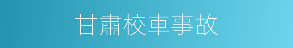甘肅校車事故的同義詞