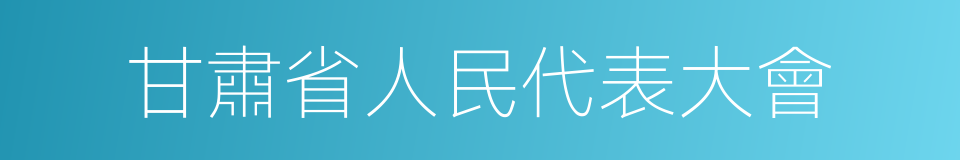 甘肅省人民代表大會的同義詞