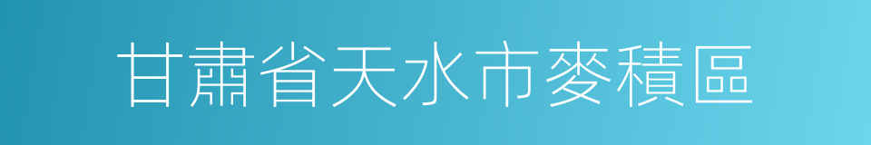 甘肅省天水市麥積區的同義詞