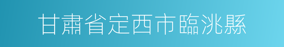 甘肅省定西市臨洮縣的同義詞