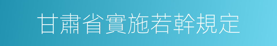 甘肅省實施若幹規定的同義詞