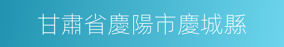 甘肅省慶陽市慶城縣的同義詞