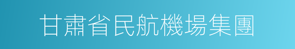 甘肅省民航機場集團的同義詞