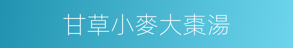 甘草小麥大棗湯的同義詞
