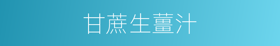 甘蔗生薑汁的同義詞