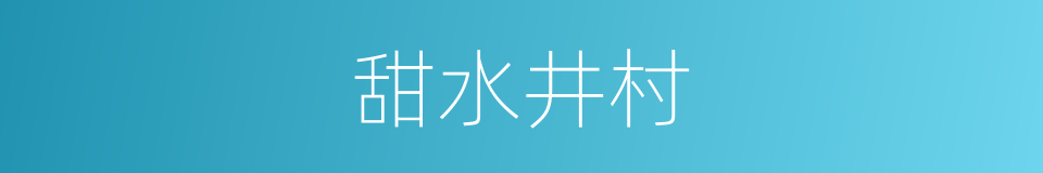甜水井村的同义词