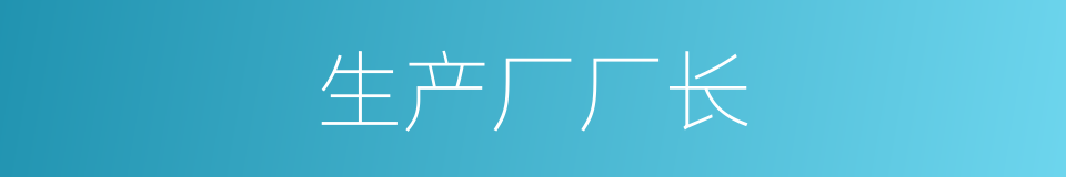 生产厂厂长的同义词