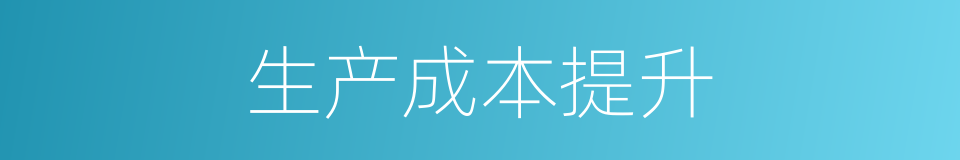 生产成本提升的同义词