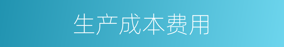 生产成本费用的同义词