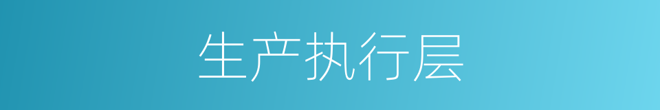 生产执行层的同义词