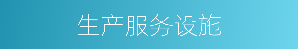 生产服务设施的同义词