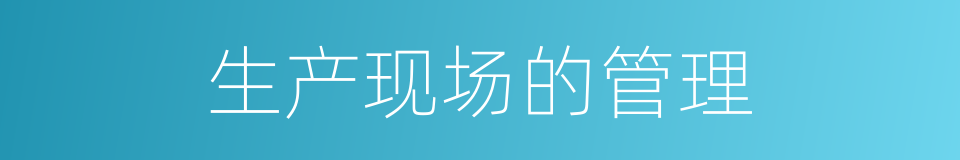 生产现场的管理的同义词