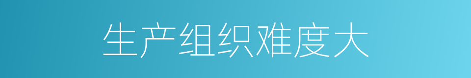 生产组织难度大的同义词