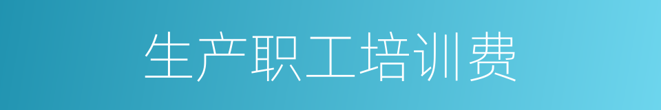生产职工培训费的同义词