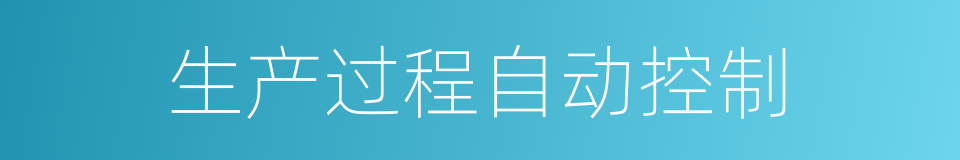 生产过程自动控制的同义词