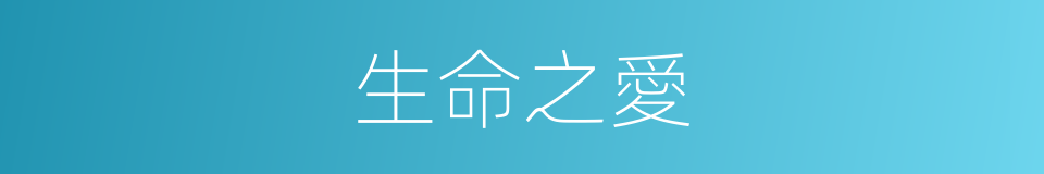 生命之愛的同義詞